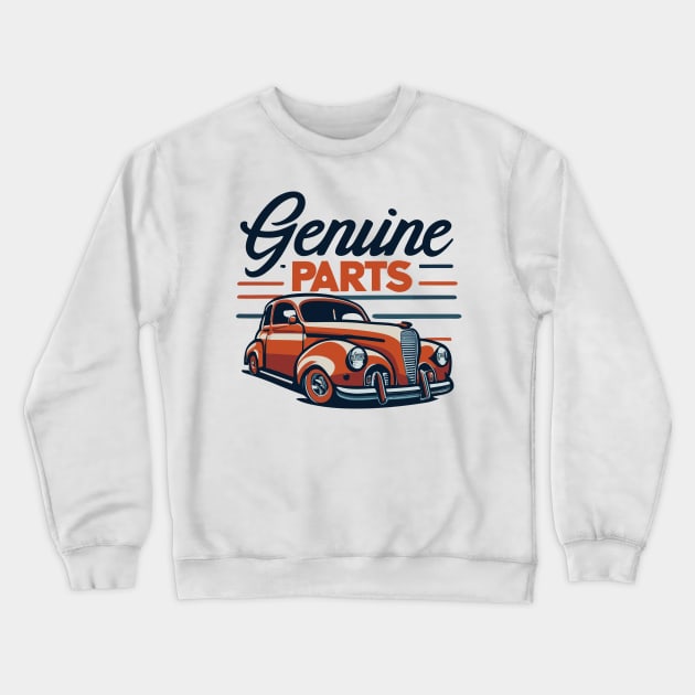 Genuine Parts Classic Car Crewneck Sweatshirt by Kingrocker Clothing